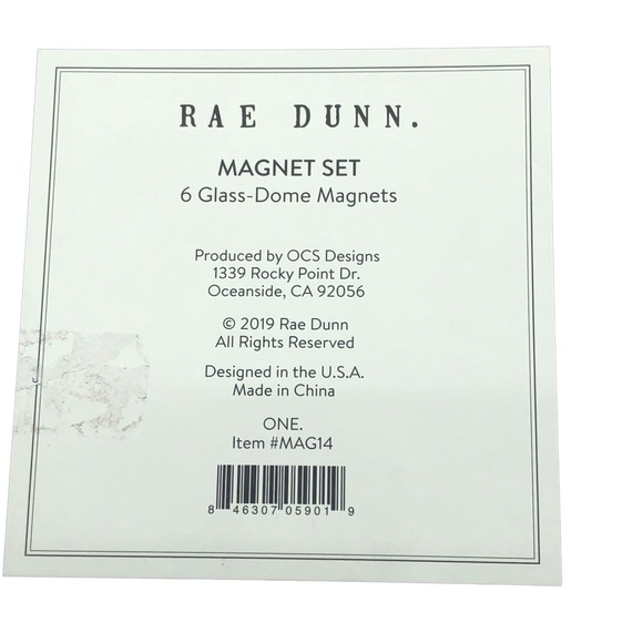 NIB Rae Dunn Magnet Set 6 Glass Dome Numbers Spellout White Black Font New - Picture 3 of 3